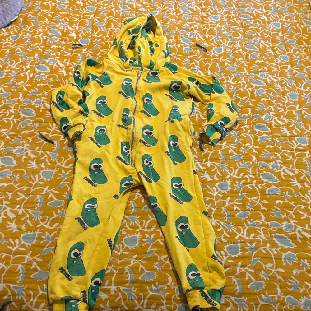 Hugo Loves Tiki Kids Toddler Pickle Jumpsuit Sweats Romper Pepinillo Hoodie